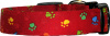 Red Vibrant Mini Pawprints Dog Collar